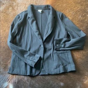 Black cotton blazer.